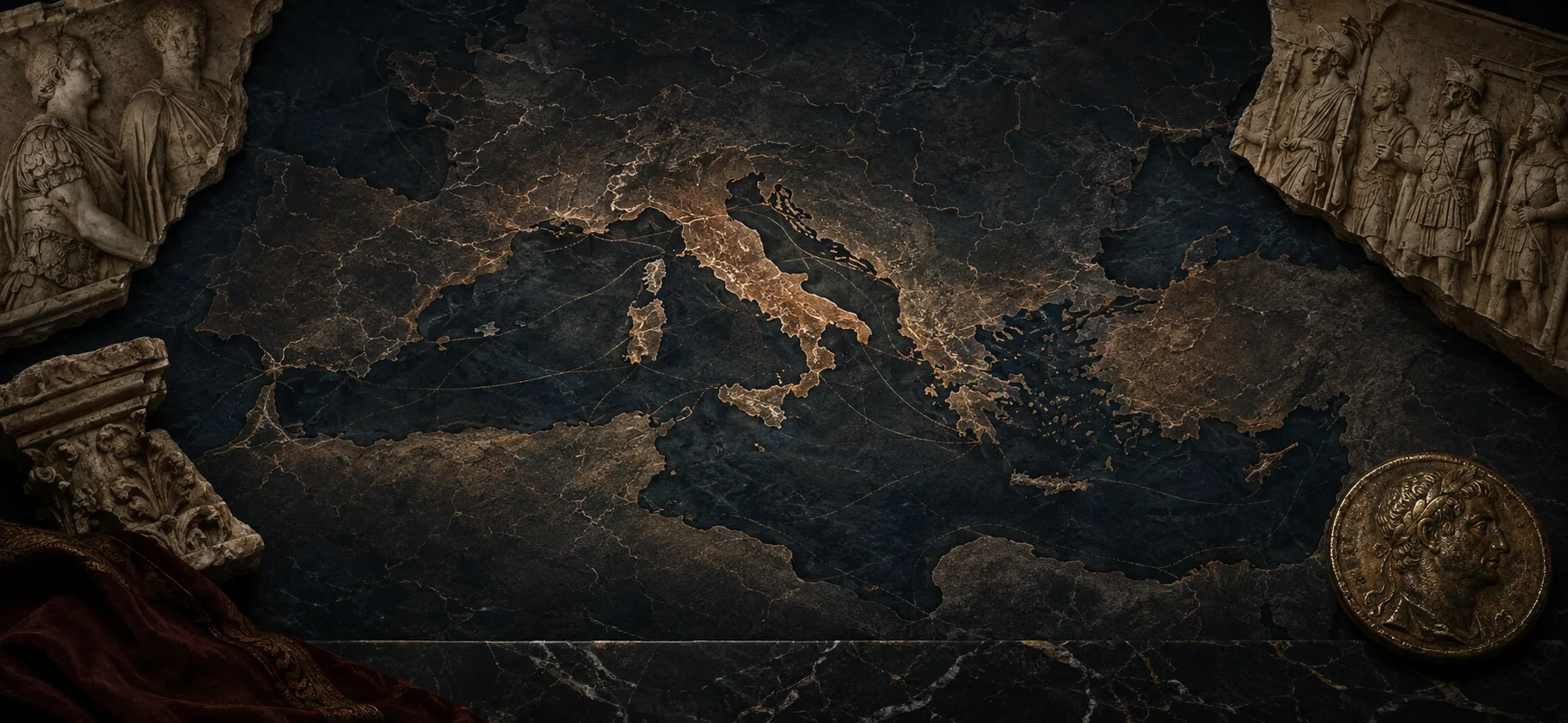 Mapa artístico del Mediterráneo romano
